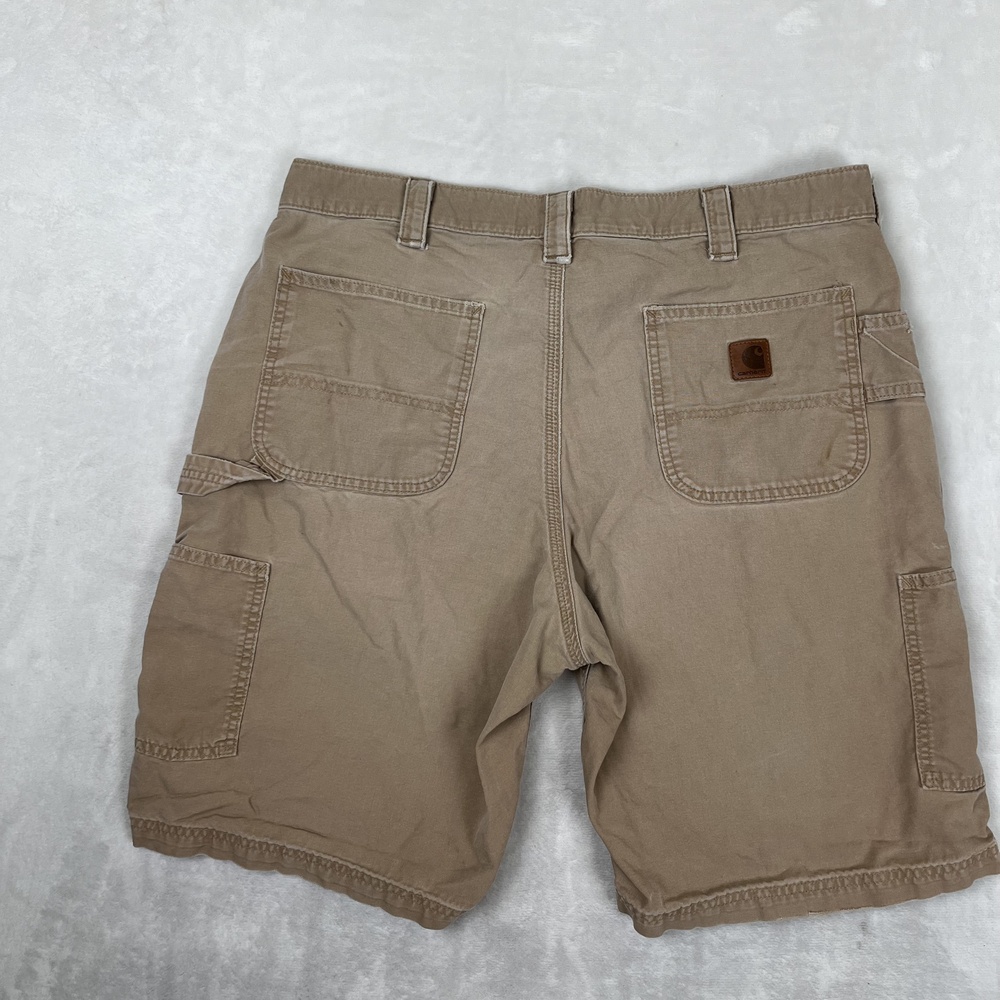 Carhartt Cargo Shorts Mens 38 Beige Canvas 10 Inseam Original Fit Workwear
